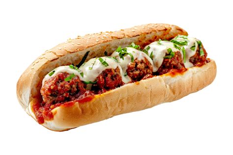 Meatball Sub Sandwich with Marinara Sauce and Mozzarella Cheese ...