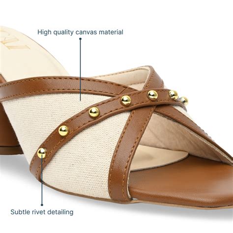Canvas Rivet Tan Heels – The CAI Store