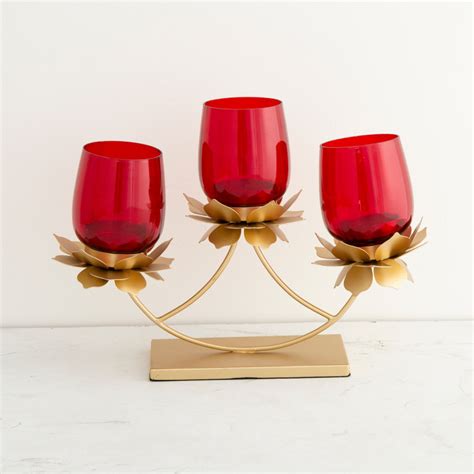 Buy Splendid Lotus 3-Stand Votive Holder from Home Centre at just INR ...