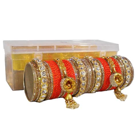 Buy ROYAL BANGLES Matte Metal Zircon Bangles Kada Set with Beautiful ...