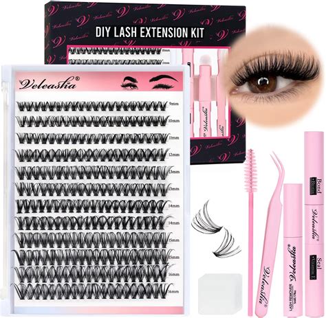 Amazon.com: Veleasha DIY Lash Extension Kit 240Pcs Individual Lashes ...