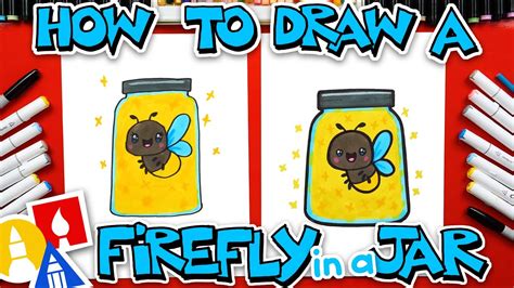 How To Draw A Cute Firefly In A Jar - YouTube