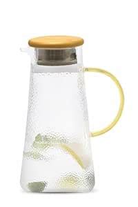 Signora Ware Paris Love Borosilicate Glass Jug with Bamboo Lid | 1200Ml ...