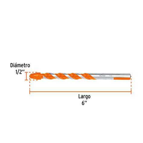 101809 / BMC-1/2X6 TRUPER Broca multimaterial 1/2 x 6', Truper