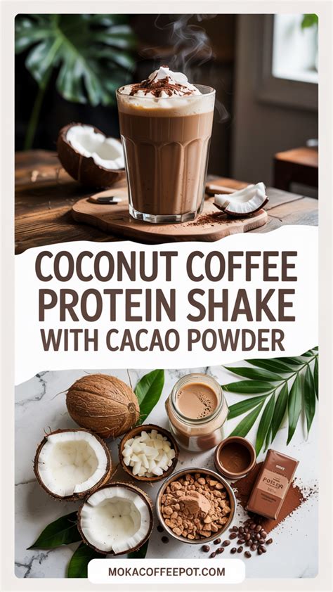 Coconut Coffee Protein Shake with Cacao Powder Recipe