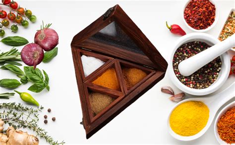 Buy ADA Handicraft Sheesham Wooden Masala Box with Spoon | Masala Box ...