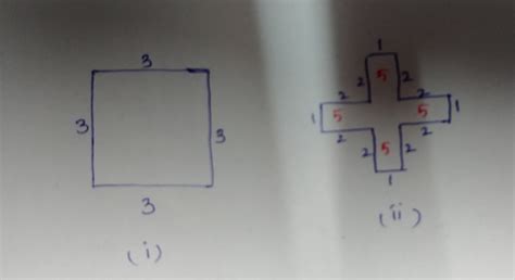 Avneet buys 9 square paving slabs, each with a side of 1/2 m. He lays ...