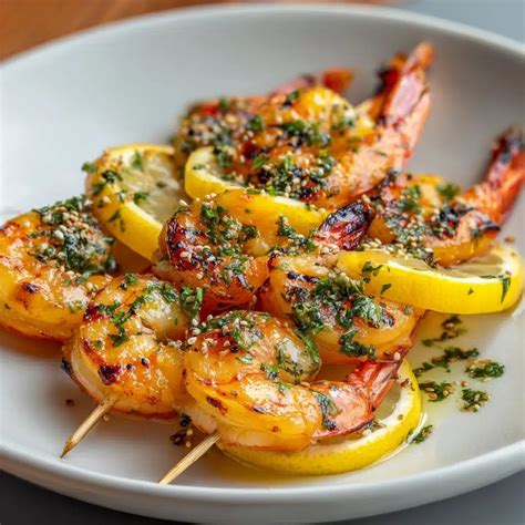Shrimp Scampi Skewers Recipe - Grilled Seafood Delight