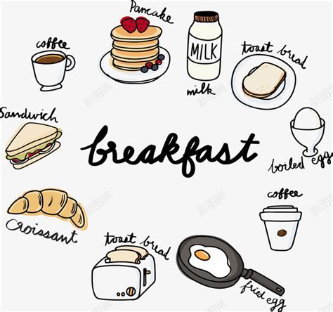 营养早餐主题卡通插画素材图片免费下载-千库网