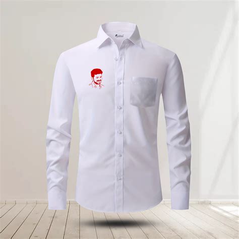 VIJAY FACE LOGO (Red Theme) for TVK white shirt – InkRobe
