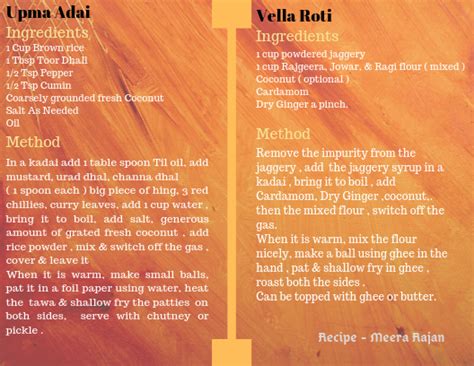 Guest Post – Upma Adai and Vella Roti – KitchenDB – My Passion for ...