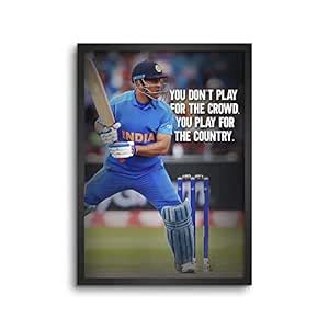 LAMRON MS Dhoni Country Quote Wall Decoration Art Framed Poster, 12 ...
