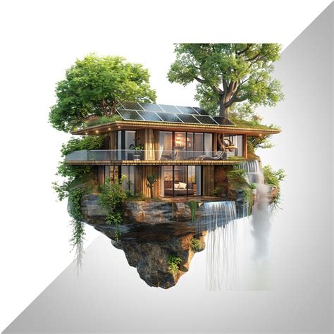 Floating home design isolated | Premium AI-generated PSD