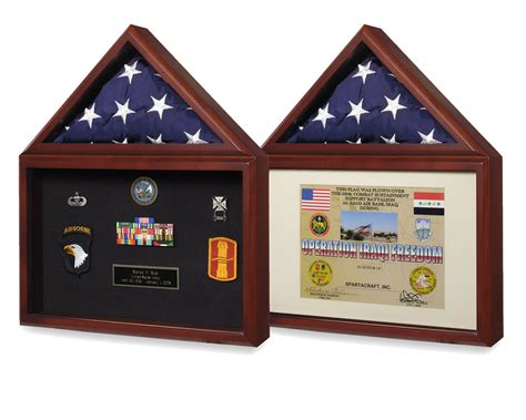 Flag and Certificate Display Case Flag Shadow Box for Medals USA Made
