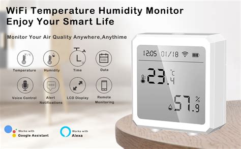 amiciSmart WiFi Temperature Humidity Monitor, Thermometer Hygrometer ...