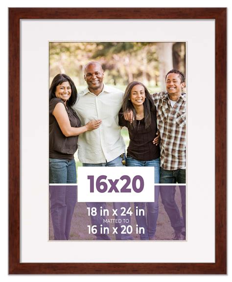 16x20 Frame Walnut With White Picture Mat For 16x20 Photo - Walnut ...