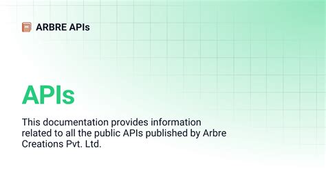 APIs | ARBRE APIs