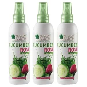 Bliss of Earth Cucumber Rose Skin Mist Toner | Facial Mist | 3x100ML ...