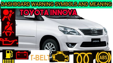 Toyota Innova Dashboard Warning Lights And Details