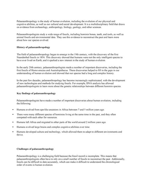 MAAN Assigment - ASSIGNMENT ANSWERS - Palaeoanthropology is the study ...
