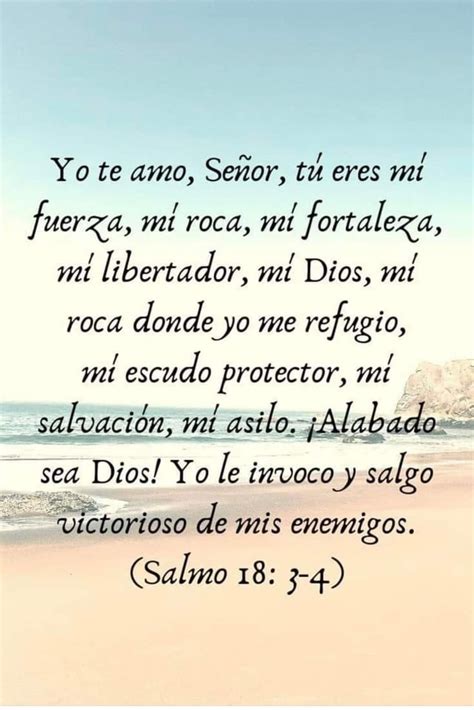 Salmo 18: 3-4 Yo te amo señor tu eres mi fuerza, mi roca, mi fuerza, mi ...