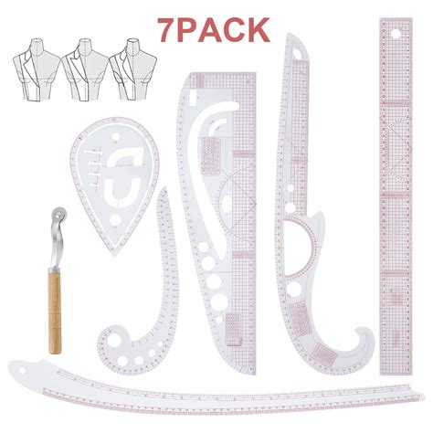 Buy Willstar 7Pcs Sewing Ruler Set French Curve Clear Ruler for Pattern ...