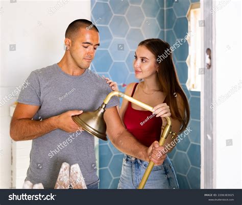 Husband Wife Installing New Shower Bathroom Stock Photo 2206383025 | Shutterstock