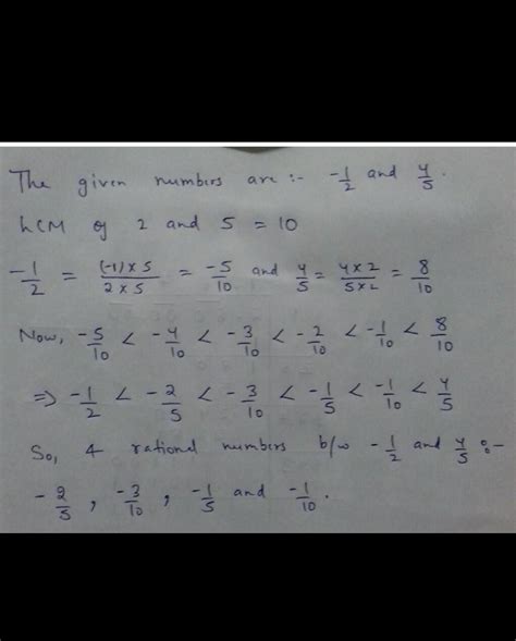 Write Four Rational numbers between -3 and -1 - Brainly.in