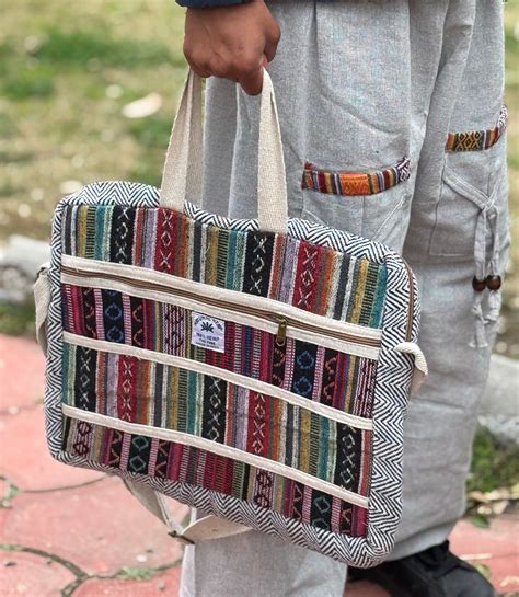 Hemp Laptop Bag - Multicolor – Hills Craft