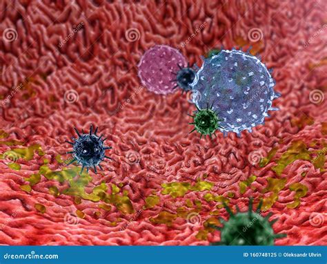 Phagocyte kills viruses stock illustration. Illustration of dimensional - 160748125