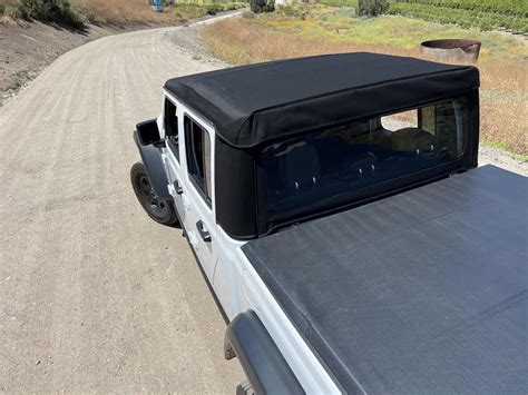 2020-2026 Jeep Gladiator JT Soft Top Replacement - 4 Door in Black Sailcloth Vinyl
