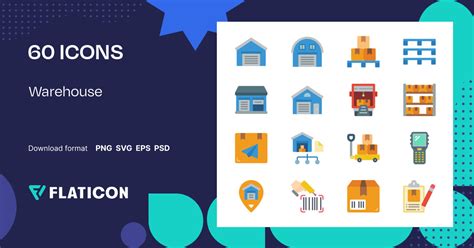 Warehouse Icon Pack | Flat | 60 .SVG Icons