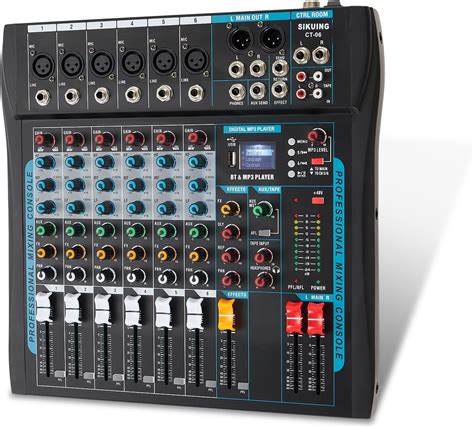 Amazon.com: SIKUING Audio Mixer,6 Channel Board Mixer for Streaming ...
