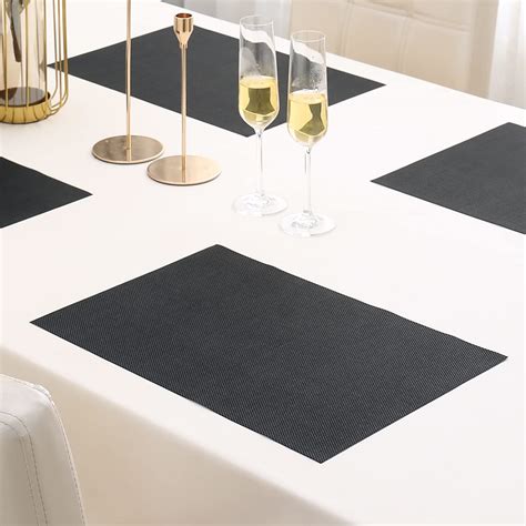 Buy HOKIPO PVC Washable 4 Pieces Dining Table Mats - 45x30 cm (AR3098 ...