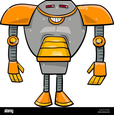 Cartoon-Illustration der lustige Roboter Science-Fiction-Charakter ...