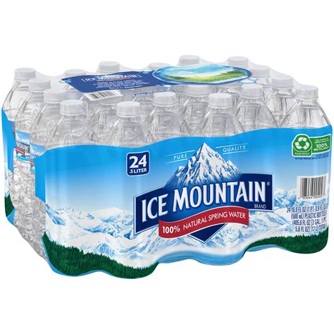 Ice Mountain Natural Spring Water, 100%, 24 - 1 pt 0.9 oz (0.5 lt) btls ...
