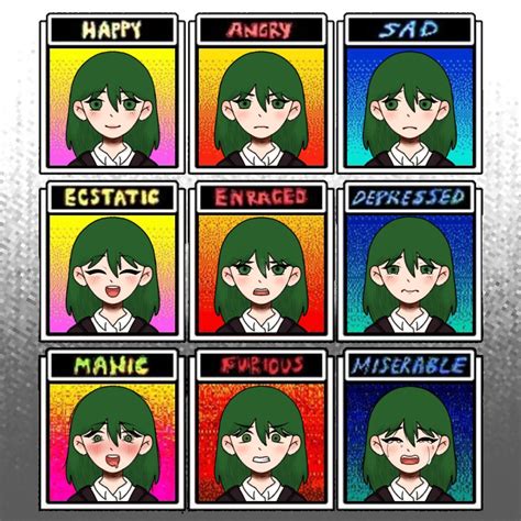 My girlfriend had drawn my oc in Omori emotions chart : r/OMORI