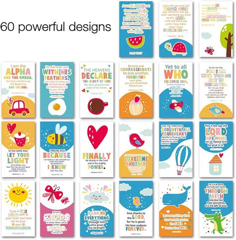 Buy 60 Prayer Cards Mini Scripture Cards with Assorted Bible Verses for ...