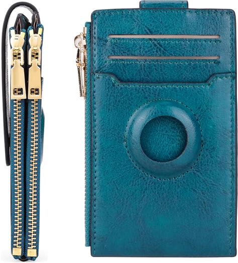 Amazon.com: Womens AirTag Wallet, Genuine Leahter Bifold Credit Card ...