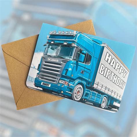 Personalised Truck Birthday Card Customised Trucker Birthday Card HGV ...