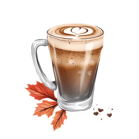 Hojas de otoño y cafés con leche · Creative Fabrica