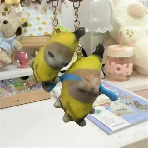 Crying Banana Cat Voice Keychain Pendant