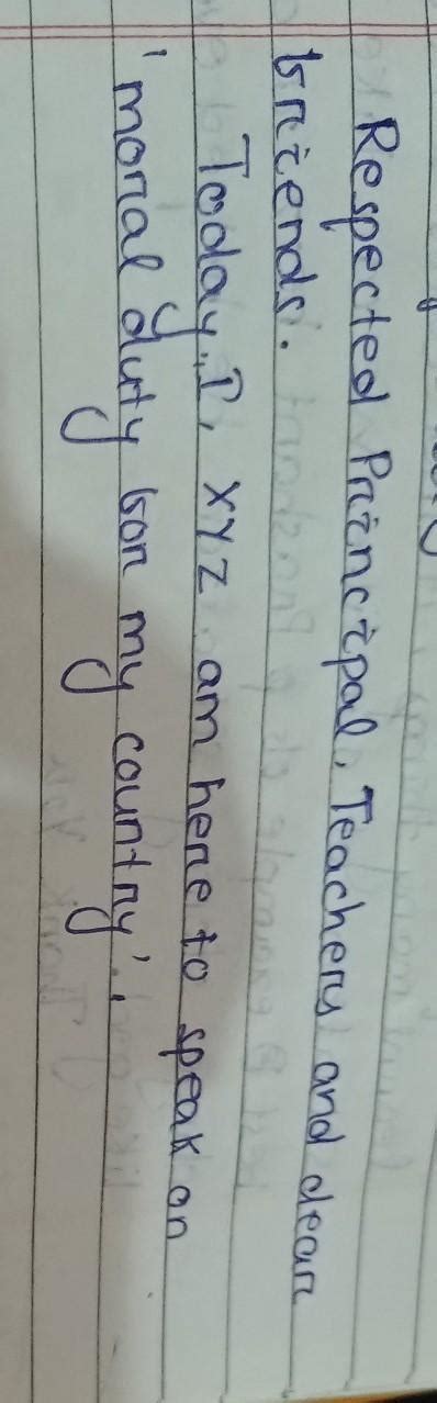 Speech on topic moral duties and responsibilities of a citizen (For ...