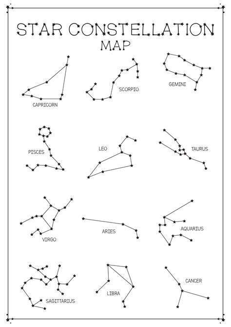 Star Constellation Map for Kids | Dot worksheets, Constellations ...