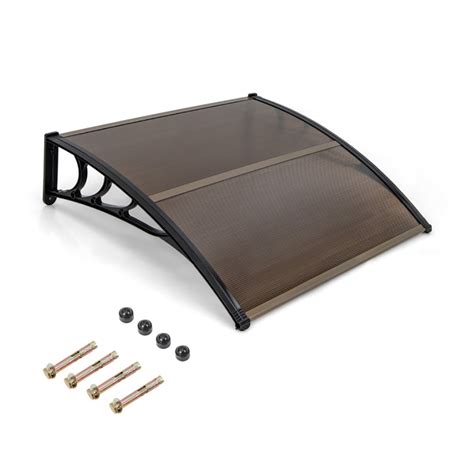 Topcobe 48" x 40" Outdoor Front Door Patio Overhang Awning for Sunlight ...