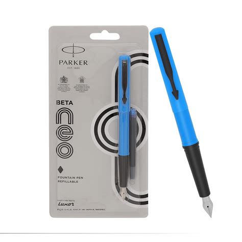 Parker Beta Neo Chrome Trim Fountain Pen| Blue Body Color With 1 Ink ...