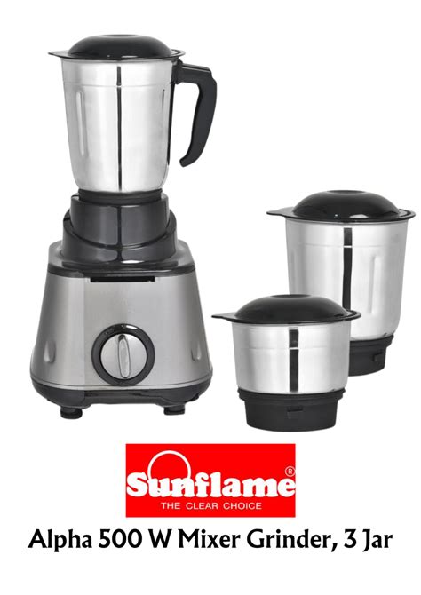Sunflame Alpha 500 Watt 3 Jar Mixer Grinder – Surana Sons