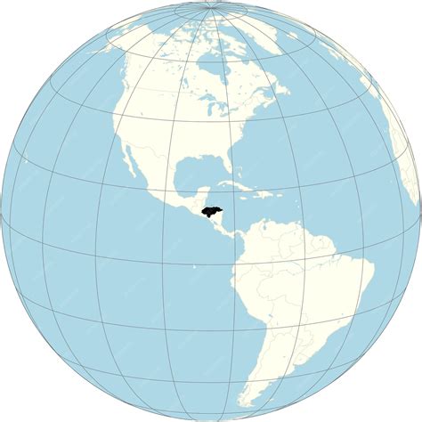 Premium Vector | The orthographic projection of the world map with honduras at its center a ...