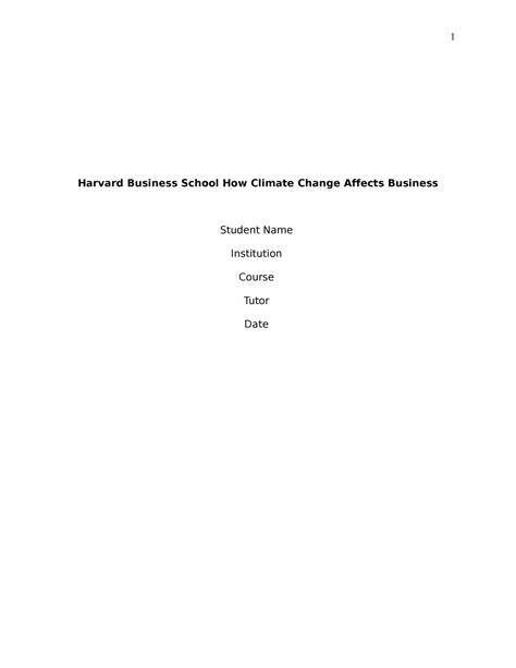 391964407-How Climate Change Affects Business - Harvard Business School How Climate Change ...