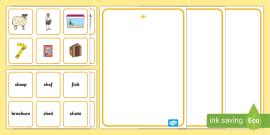 sh, ch, th and ng Word Sorting Cards Activity (teacher made)